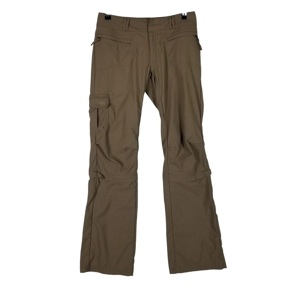 REI Convertible Pants Womens 2 Brown Sahara Hiking Trail Zip Off Cargo UPF 30+